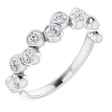 Platinum Round Natural Diamond Bezel-Set Ring – 2.5mm Stones