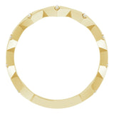 14K Gold Round Natural Diamond Geometric Ring – 0.8mm Stones - Yellow Gold - view 2