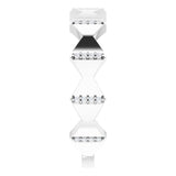14K Gold Round Natural Diamond Geometric Ring – 0.8mm Stones - White Gold - view 4