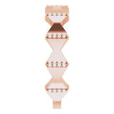 14K Gold Round Natural Diamond Geometric Ring – 0.8mm Stones - Rose Gold - view 4
