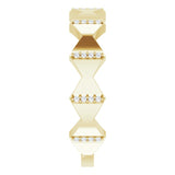 14K Gold Round Natural Diamond Geometric Ring – 0.8mm Stones - Yellow Gold - view 4