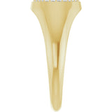 14K Gold Round Natural Diamond Pave'-Style Cluster Signet Ring - Yellow Gold - view 4