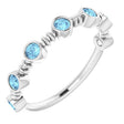 Platinum Round Natural Aquamarine Bezel-Set Ring II