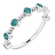 14K Gold Round Lab-Grown Alexandrite Bezel-Set Ring – 2.5mm Stones - White Gold