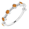 14K Gold Round Natural Citrine Bezel-Set Ring II - White Gold
