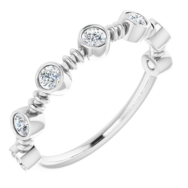Platinum Round Natural Diamond Bezel-Set Ring II