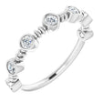 14K Gold Round Natural Diamond Bezel-Set Ring II - White Gold
