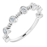 14K Gold Round Natural Diamond Bezel-Set Ring II - White Gold