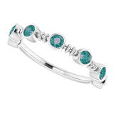 Platinum Round Natural Alexandrite Bezel-Set Ring II - view 5