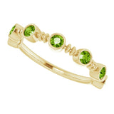 14K Gold Round Natural Peridot Bezel-Set Ring II - Yellow Gold - view 5