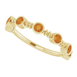 14K Gold Round Natural Citrine Bezel-Set Ring II - Yellow Gold - view 5