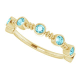 14K Gold Round Natural Blue Zircon Bezel-Set Ring II - Yellow Gold - view 5