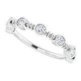 Platinum Round Natural Diamond Bezel-Set Ring II - view 5