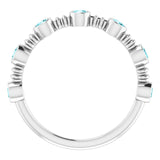 Platinum Round Natural Blue Zircon Bezel-Set Ring II - view 2