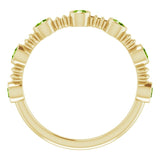 14K Gold Round Natural Peridot Bezel-Set Ring II - Yellow Gold - view 2
