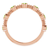 14K Gold Round Natural Peridot Bezel-Set Ring II - Rose Gold - view 2