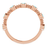 14K Gold Round Natural Blue Zircon Bezel-Set Ring II - Rose Gold - view 2