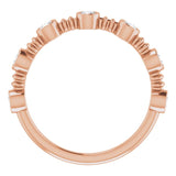 14K Gold Round Natural Diamond Bezel-Set Ring II - Rose Gold - view 2