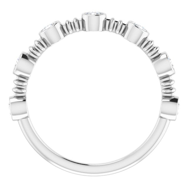 Platinum Round Natural Diamond Bezel-Set Ring II - view 2