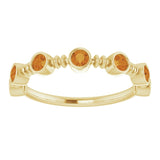 14K Gold Round Natural Citrine Bezel-Set Ring II - Yellow Gold - view 3