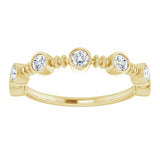 14K Gold Round Natural Diamond Bezel-Set Ring II - Yellow Gold - view 3