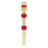 14K Gold Round Natural Ruby Bezel-Set Ring II - Yellow Gold - view 4