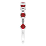 Platinum Round Natural Mozambique Garnet Bezel-Set Ring II - view 4