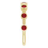 14K Gold Round Natural Mozambique Garnet Bezel-Set Ring II - Yellow Gold - view 4