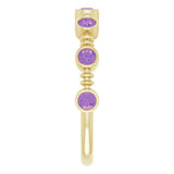 14K Gold Round Natural Amethyst Bezel-Set Ring II - Yellow Gold - view 4