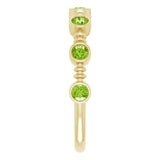 14K Gold Round Natural Peridot Bezel-Set Ring II - Yellow Gold - view 4