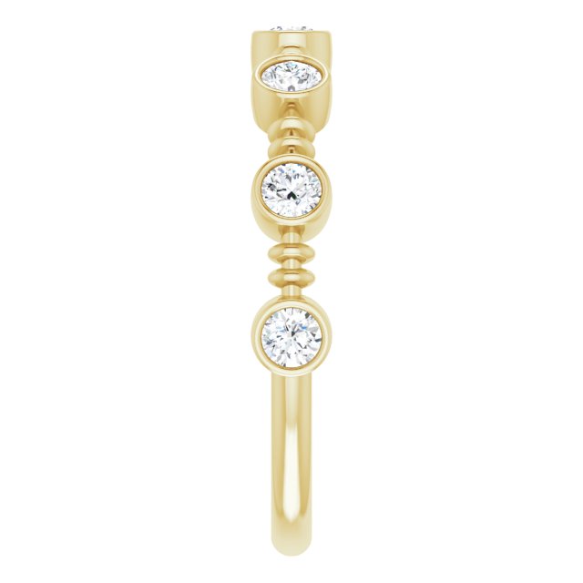 14K Gold Round Natural Diamond Bezel-Set Ring II - Yellow Gold - view 4