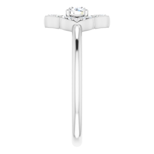 Platinum Round Natural Diamond Vintage-Inspired Halo-Style Ring - view 4