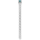 14K Gold Round Natural Alexandrite Beaded Ring - White Gold - view 4