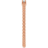 14K Gold Round Natural Diamond Beaded Ring - Rose Gold - view 4
