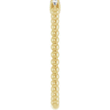 14K Gold Round Natural Diamond Beaded Ring - Yellow Gold - view 4