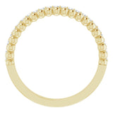 14K Gold Round Natural Diamond Beaded Ring – 1.3mm Stones - Yellow Gold - view 2