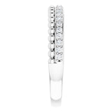 Platinum Round Natural Diamond Beaded Ring – 1.3mm Stones - view 4