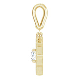 14K Gold Round Natural Diamond Halo-Style Clover Pendant - view 3