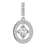 14K Gold Round Natural Diamond Halo-Style Pendant – 4.1mm Stones - view 4