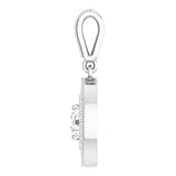 14K Gold Round Natural Diamond Halo-Style Pendant – 4.1mm Stones - view 3