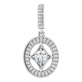 14K Gold Round Natural Diamond Halo-Style Pendant – 4.1mm Stones