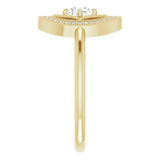 14K Gold Round Natural Diamond Halo-Style Ring – 4.1mm Stones - Yellow Gold - view 4