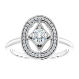 Platinum Round Natural Diamond Halo-Style Ring – 4.1mm Stones - view 3