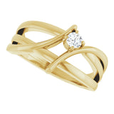 14K Gold Round Lab-Grown Diamond Bypass Ring - Yellow Gold - view 5