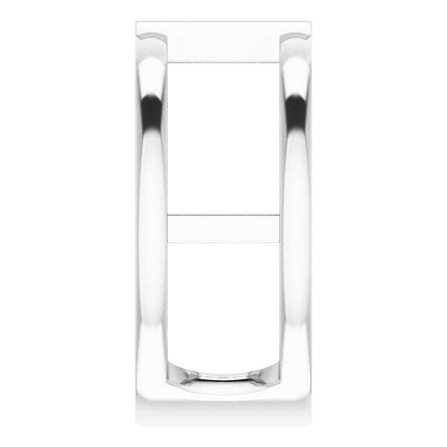 Platinum Straight Baguette Natural Emerald Baguette Negative Space Ring - view 4