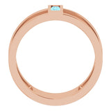 14K Gold Straight Baguette Natural Aquamarine Baguette Negative Space Ring - Rose Gold - view 2
