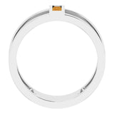 14K Gold Straight Baguette Natural Citrine Baguette Negative Space Ring - White Gold - view 2