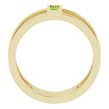 14K Gold Straight Baguette Natural Peridot Baguette Negative Space Ring - Yellow Gold - view 2