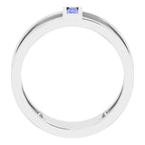 14K Gold Straight Baguette Natural Tanzanite Baguette Negative Space Ring - White Gold - view 2