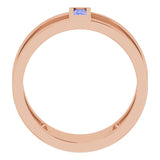 14K Gold Straight Baguette Natural Tanzanite Baguette Negative Space Ring - Rose Gold - view 2
